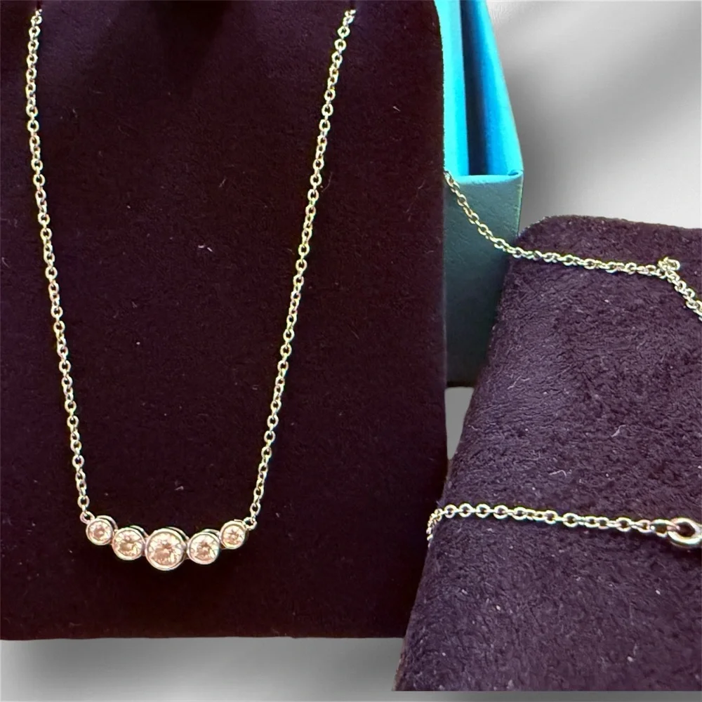 Authentic Tiffany & Co Jazz Diamond & Platinum Necklace - Picture 2 of 7